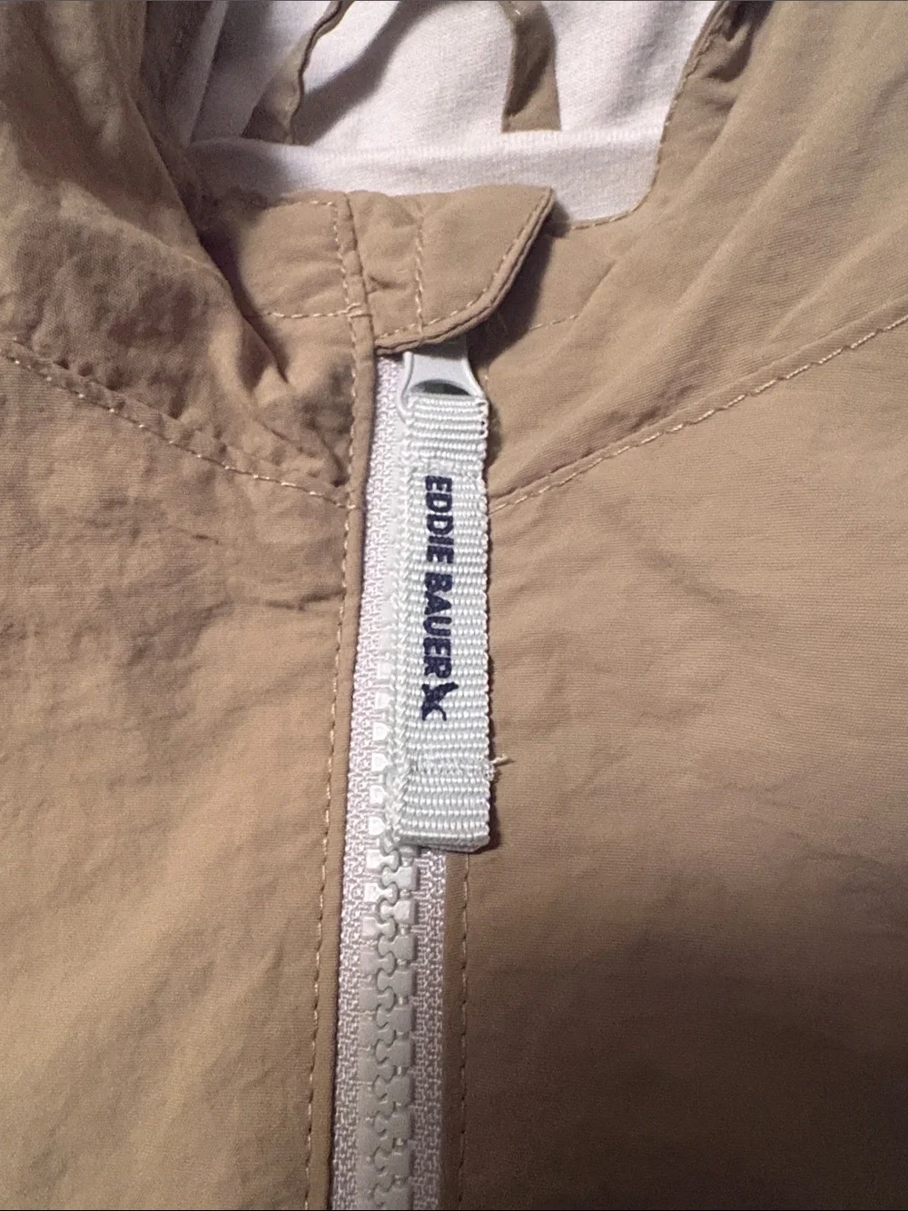 Eddie Bauer Kids Hooded Two-Tone Windbreaker in Olive & Navy